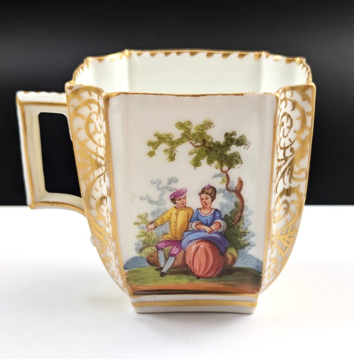 Donath & Co., Dresden, Porcelain Cup With Saucer, C.1890.-photo-3