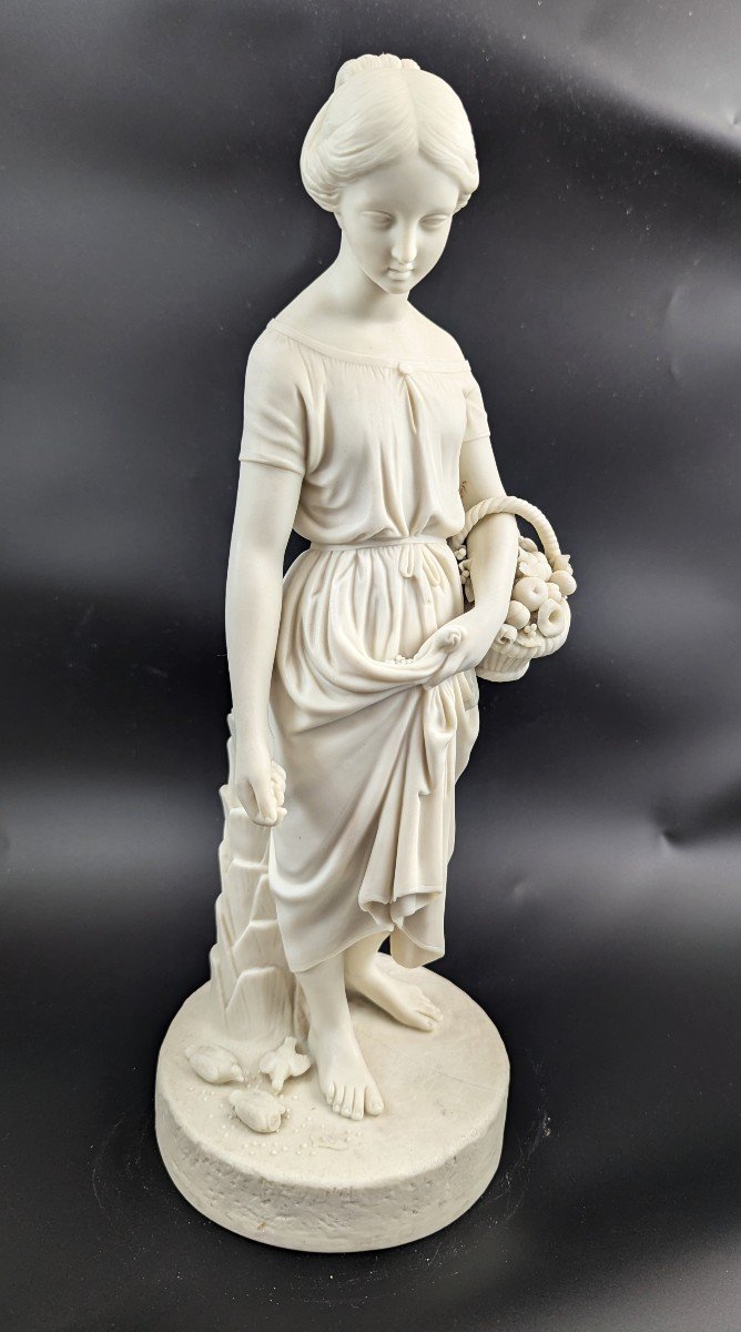 Copeland Parian Porcelain Figurine Of Virginia, C. 1848-photo-2