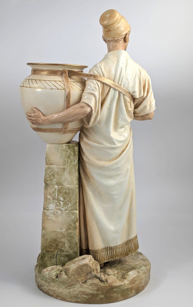 James Hadley, Royal Worcester – Rare, Water Carrier Figurine, 1887-photo-4