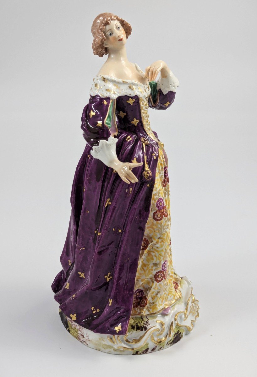 Rare Figurine En Porcelaine Samson, Vers 1850-photo-2