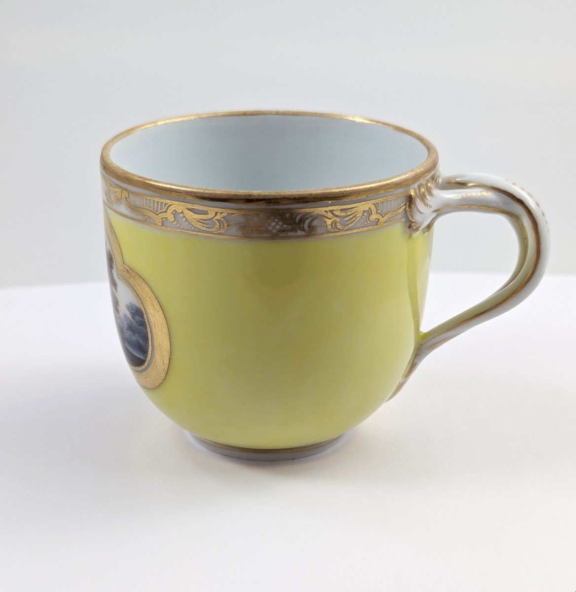 Tasse Et Soucoupe Demitasse En Porcelaine De Meissen, Vers 1815-photo-4