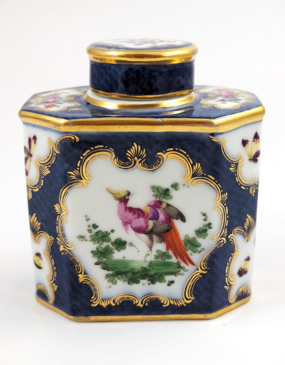 Boîte à Thé Ancienne Et Rare En Porcelaine, Samson, France, 1890