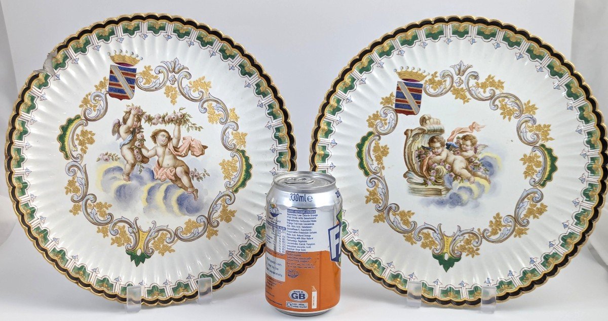 Très Rare Veuve Perrin, Marseille, Assiettes En Faïence Peintes à La Main, Vers 1770-photo-5