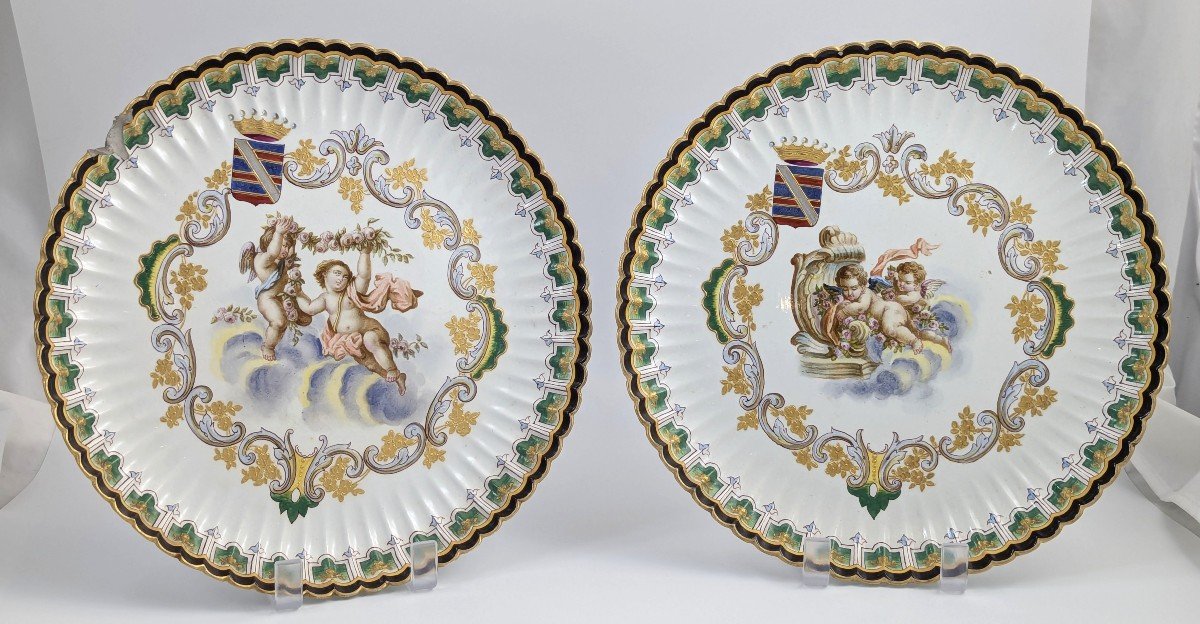 Très Rare Veuve Perrin, Marseille, Assiettes En Faïence Peintes à La Main, Vers 1770-photo-6