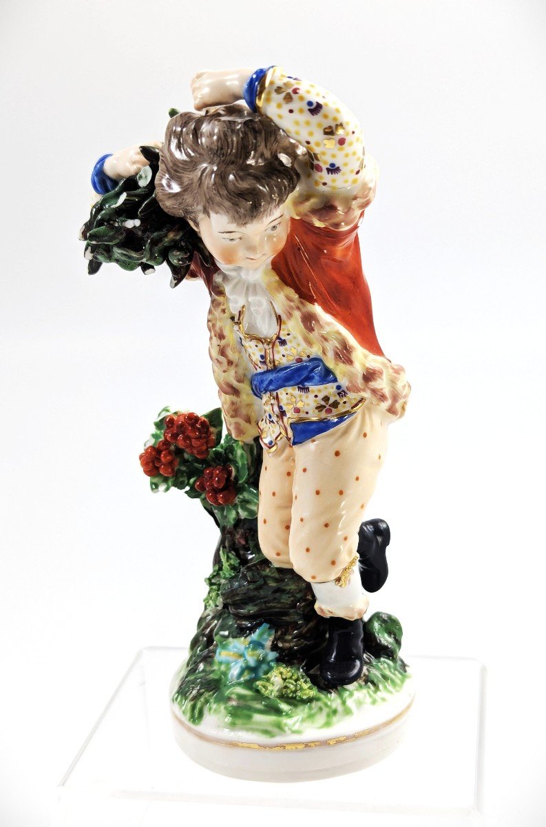 Figurine Antique En Porcelaine De Derby, « Hiver », Vers 1760