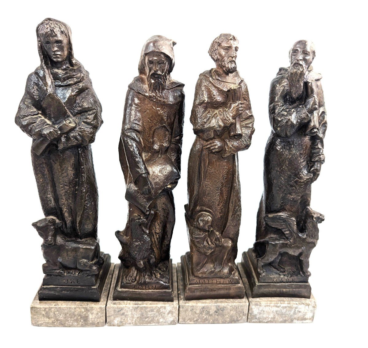 Rares  Figures En Bronze Des Quatre Apôtres, Estcourt James Clack