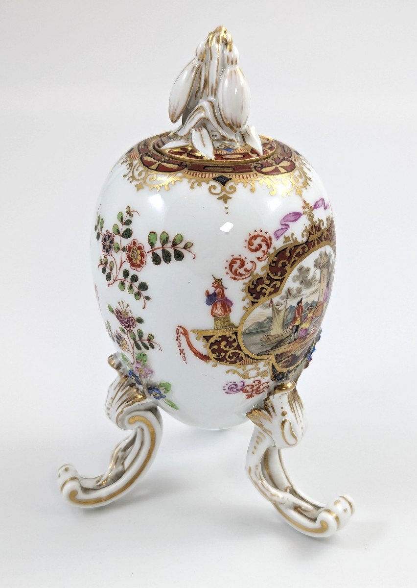 Kpm Berlin, Oeuf Sur Pieds En Porcelaine, Boîte à Thé Ou Pot, Vers 1780-photo-4