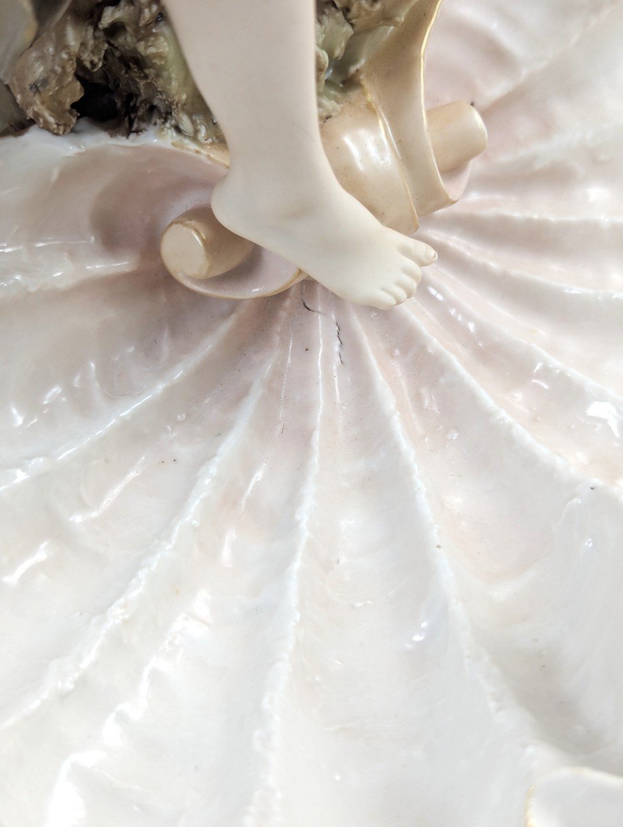 A Royal Dux Big Porcelain Figurine “female Bather”,  19th Century.-photo-5