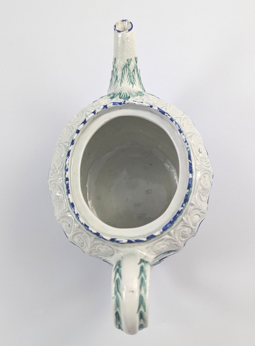 Enoch Wood & Sons théière rare en faïence bleue et blanche à glaçure plombifère, c. 1800-photo-5