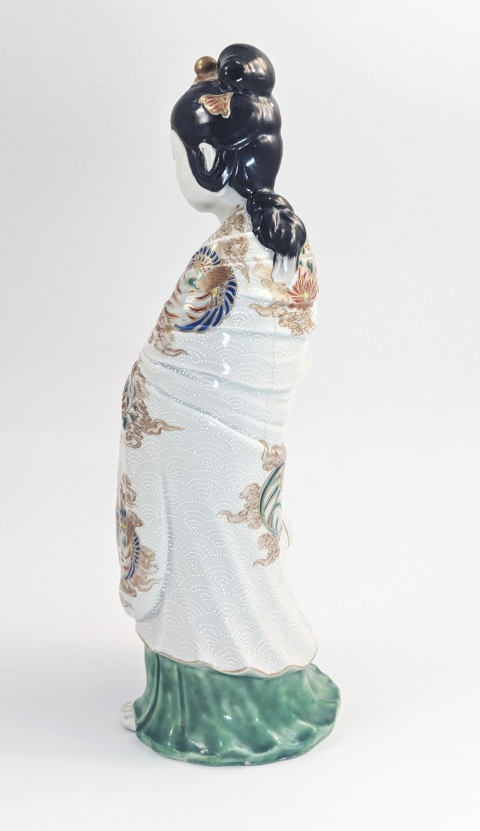 Kutani Japanee Antique Porcelain Kannon Figurine Late 19th Century -photo-2