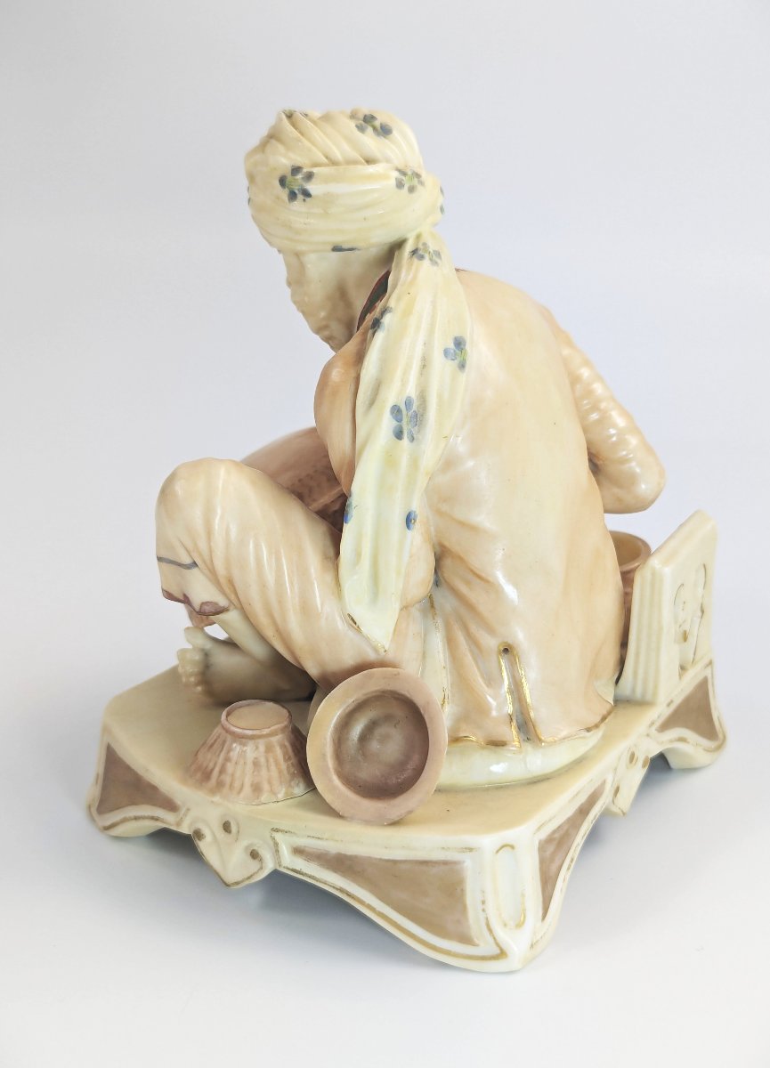 A Royal Worcester Figurine Of Haji Mijak, The Coppersmith, 1888-photo-3