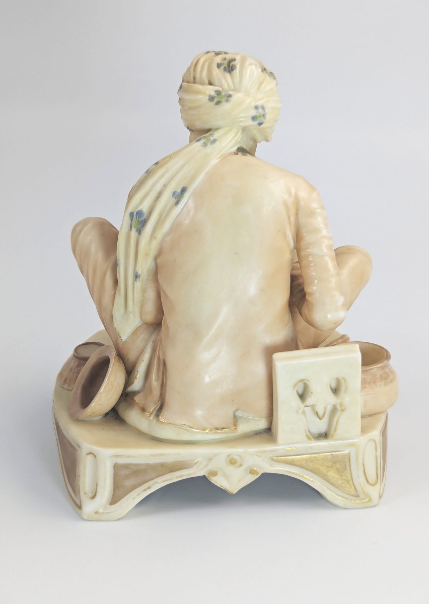 A Royal Worcester Figurine Of Haji Mijak, The Coppersmith, 1888-photo-4