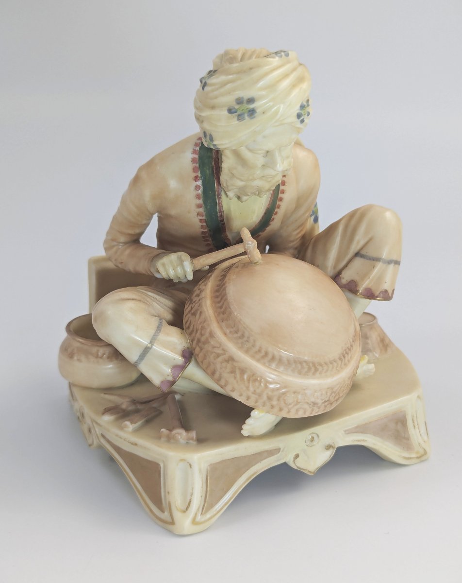 A Royal Worcester Figurine Of Haji Mijak, The Coppersmith, 1888-photo-3