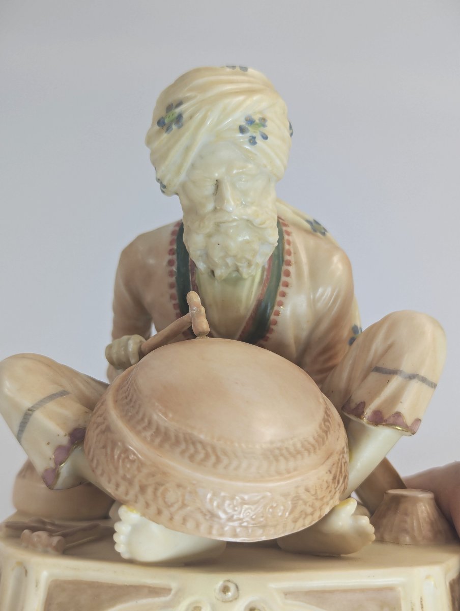 A Royal Worcester Figurine Of Haji Mijak, The Coppersmith, 1888-photo-5