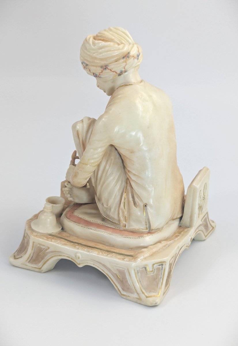 Royal Worcester Rare Porcelain Figure "karan Singh, The Trinket Maker", James Hadley-photo-3