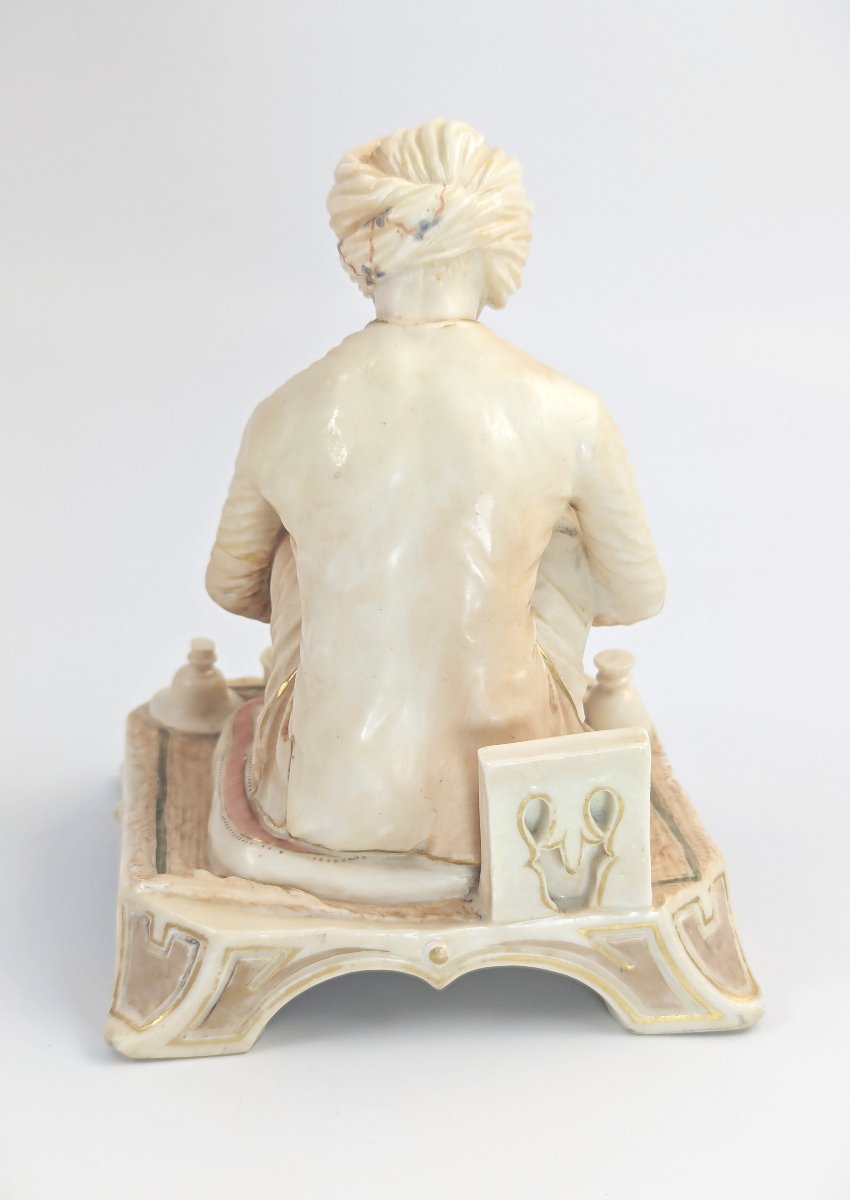 Royal Worcester Rare Porcelain Figure "karan Singh, The Trinket Maker", James Hadley-photo-4