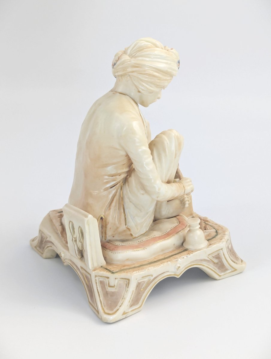 Royal Worcester Rare Porcelain Figure "karan Singh, The Trinket Maker", James Hadley-photo-1