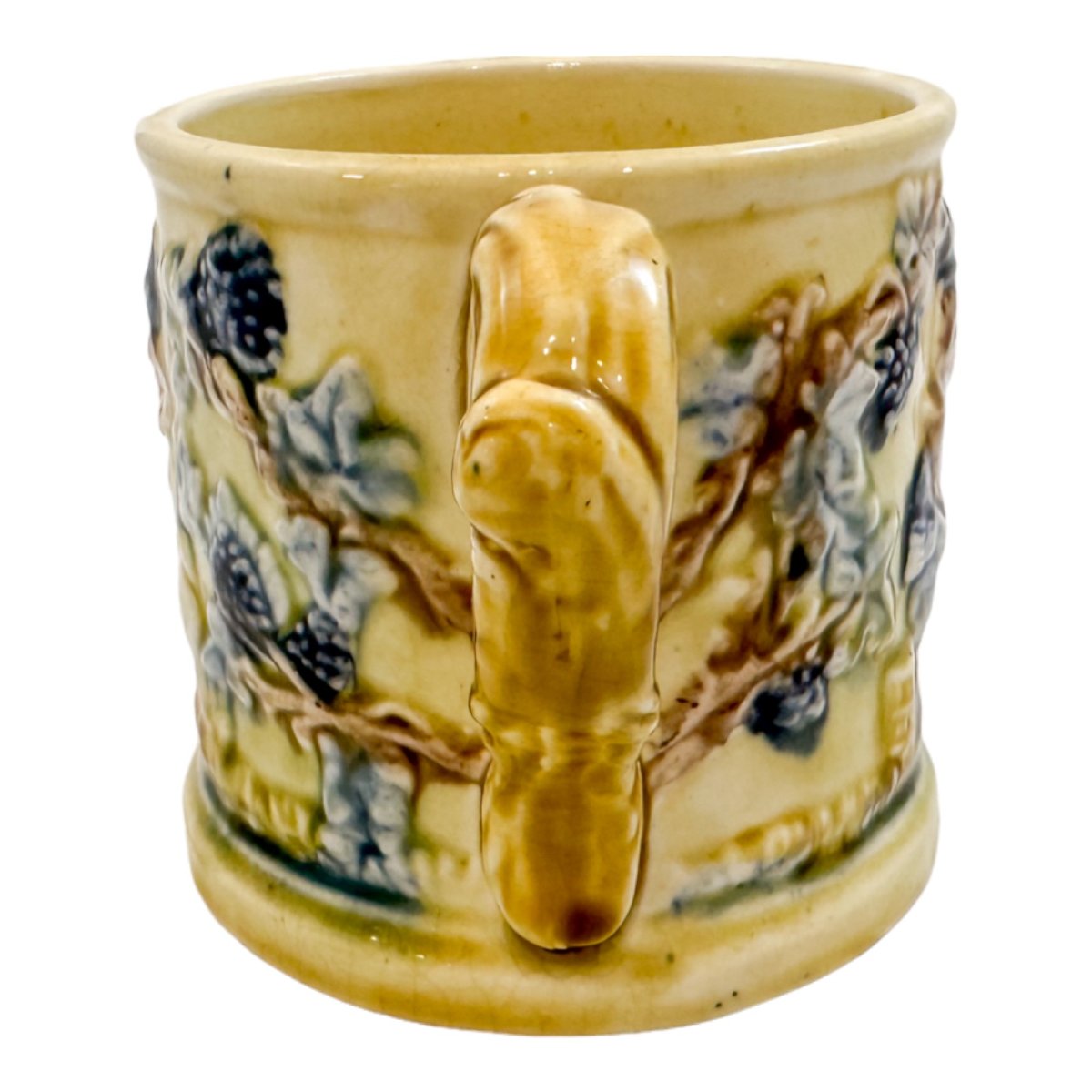Tasse grenouille en majolique de Staffordshire, scène de taverne "Jolly Topers", vers 1860s-photo-2