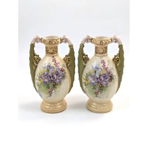 Antique Porcelain Vases From Alexandra Porcelain Works Ernst Wahliss, Circa 1905