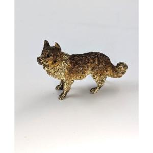 Austrian Cold-painted Bronze Dog Figure