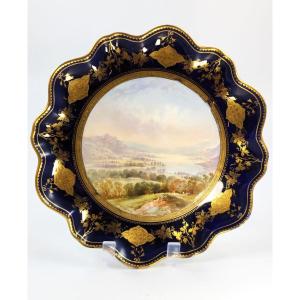 Ancienne Assiette De Cabinet En Porcelaine Peinte à La Main, Aynsley, Vers 1888