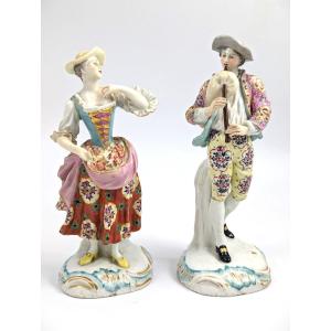 Antique Chelsea Porcelain Figurines, C. 1760