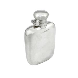 Flasque à Whisky Miniature En Argent Sterling 60 Ml / 2 Oz