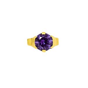 Vintage 9k Yellow Gold 4.8ct Alexandrite Sapphire Colour-change Statement Ring, Size N