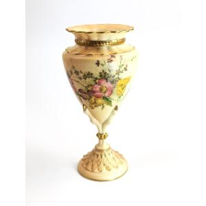 Rare Vase Royal Worcester Avec Base En Forme De Griffe d'Aigle