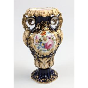 Vase Ancien En Porcelaine, Style Dresde, 19e Siècle