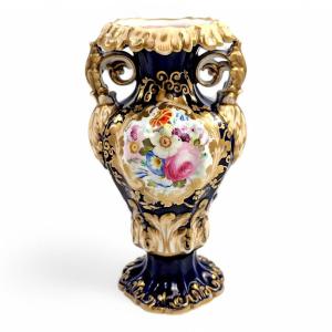 Vase Ancien En Porcelaine, Style Dresde, 19e Siècle