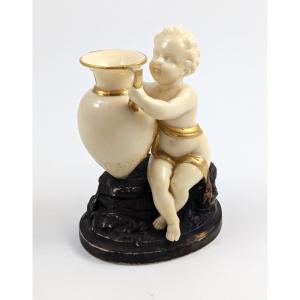 Rare Figurine Royal Worcester, Période Kerr & Binns : Enfant à l'Amphore, 1857