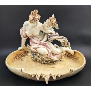 Bol Figuratif En Porcelaine Amphore Art Nouveau, Vers 1897