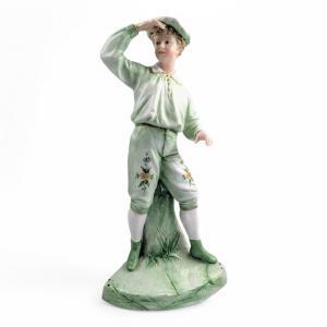 Gebrüder Heubach Porcelain Boy Figurine, C. 1885