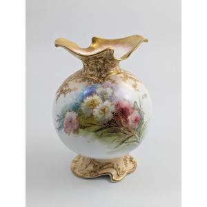  Doulton Burslem Vase, Hand-painted,rare  1891