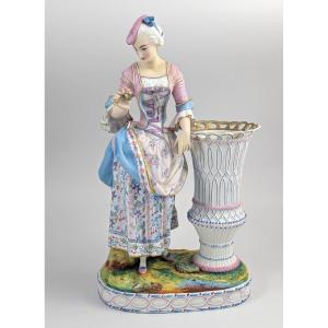 Vase Ancien En Porcelaine Biscuit De Style Vion Et Baury, XIXe Siècle