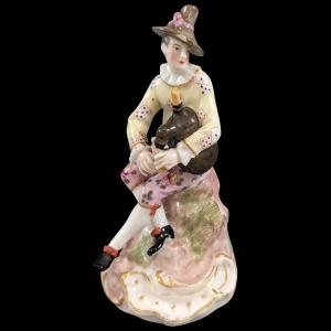 Porcelaine De Paris, Marx Eugene Clauss, Harlequin Playing The Bagpipe