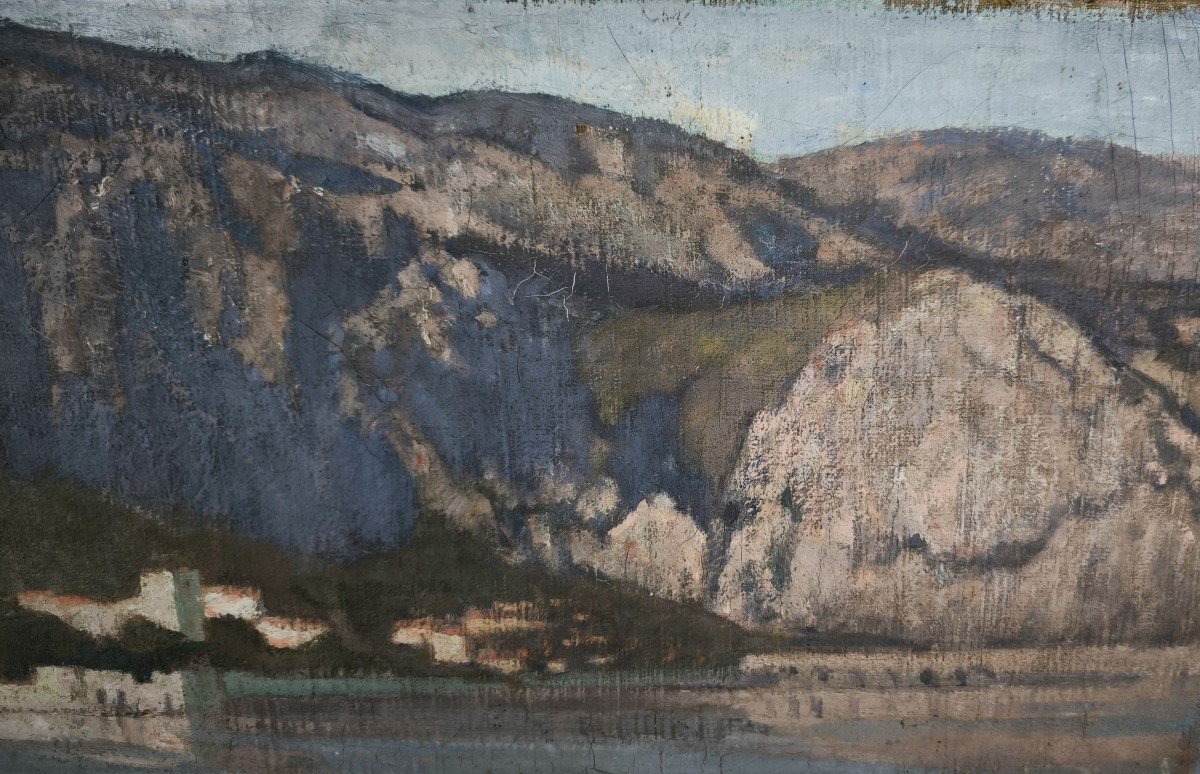 Oil On Canvas "villa Kérylos" 81 X 65 Cm-photo-3