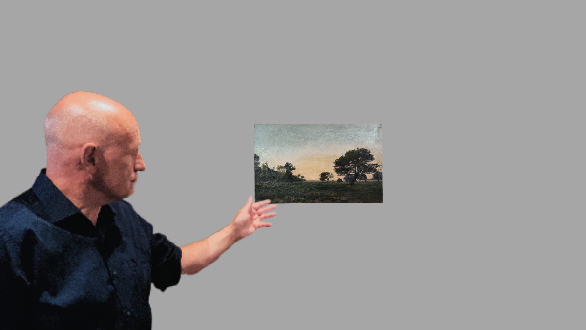 Daubigny. Huile Sur Toile "paysage" 61,4 Cm X 38 Cm-photo-4