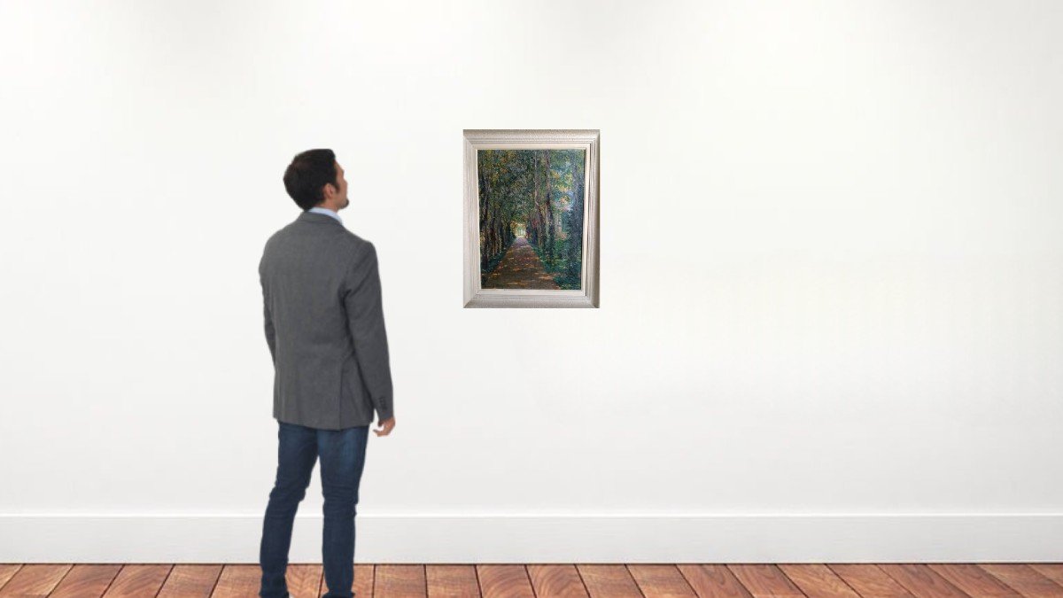 Jacques Palyart. Huile Sur Toile Marouflée "l'allée  Vers La Propriété" 63 X 48 Cm-photo-4