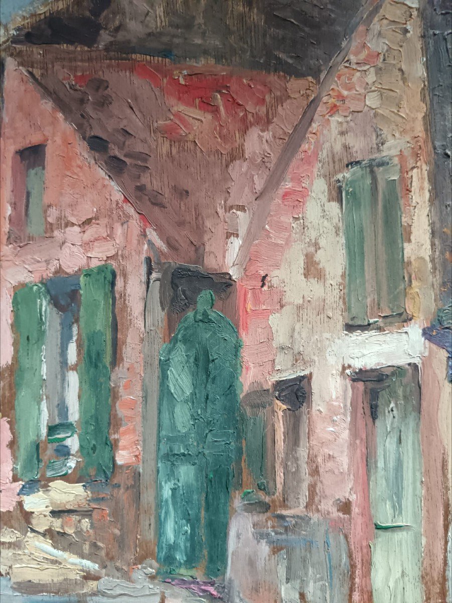 Marthe Widhopff. Huile Sur Panneau "l'ancienne Porte Du Village" 50 X 35 Cm-photo-4