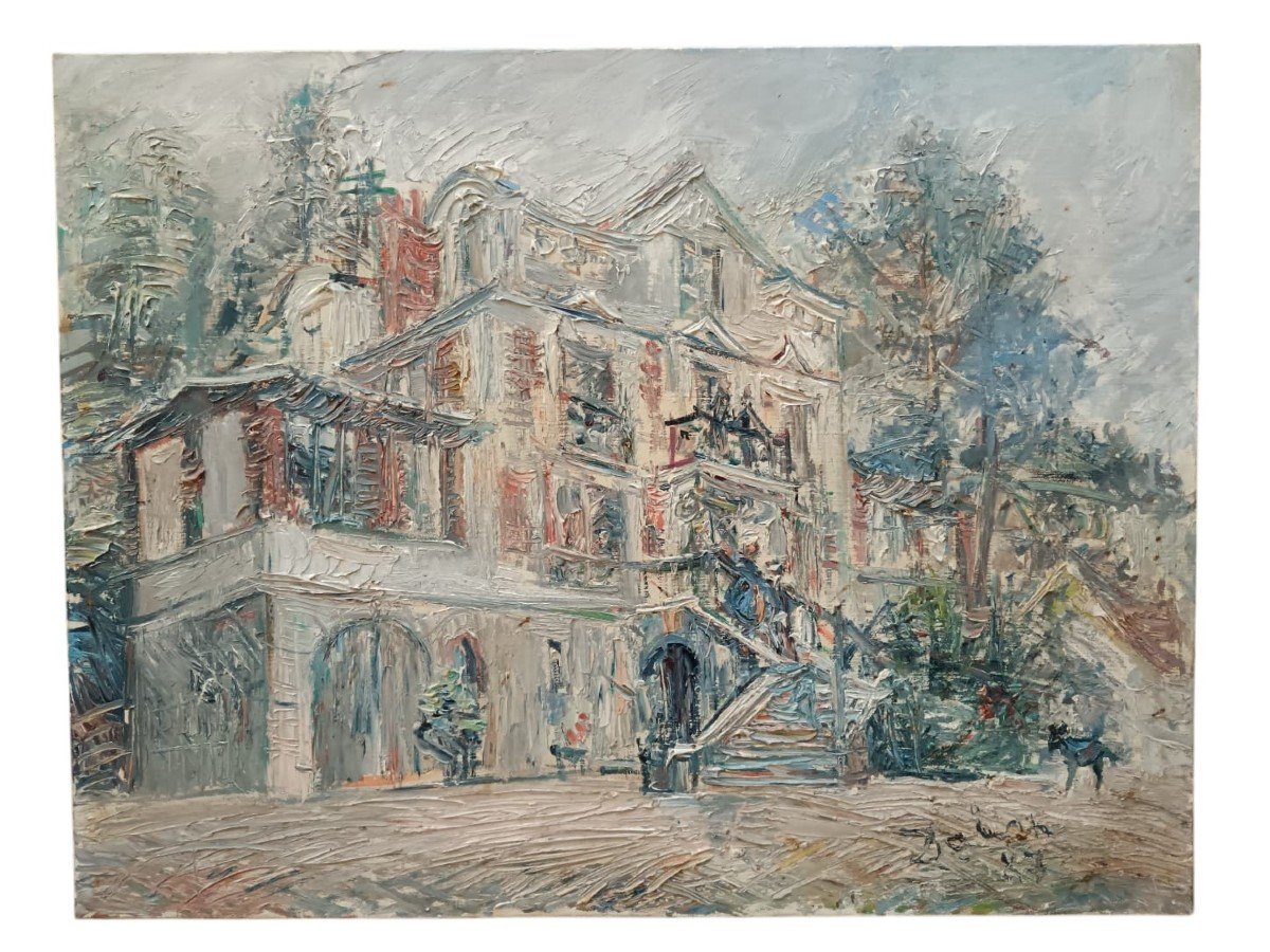 Armand Dalian. Oil On Canvas "beautiful Residence" 65 X 50 Cm