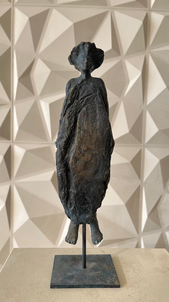 Thilda. Bronze Sculpture "the Traveler". Height 40 Cm (46 Cm With The Base)