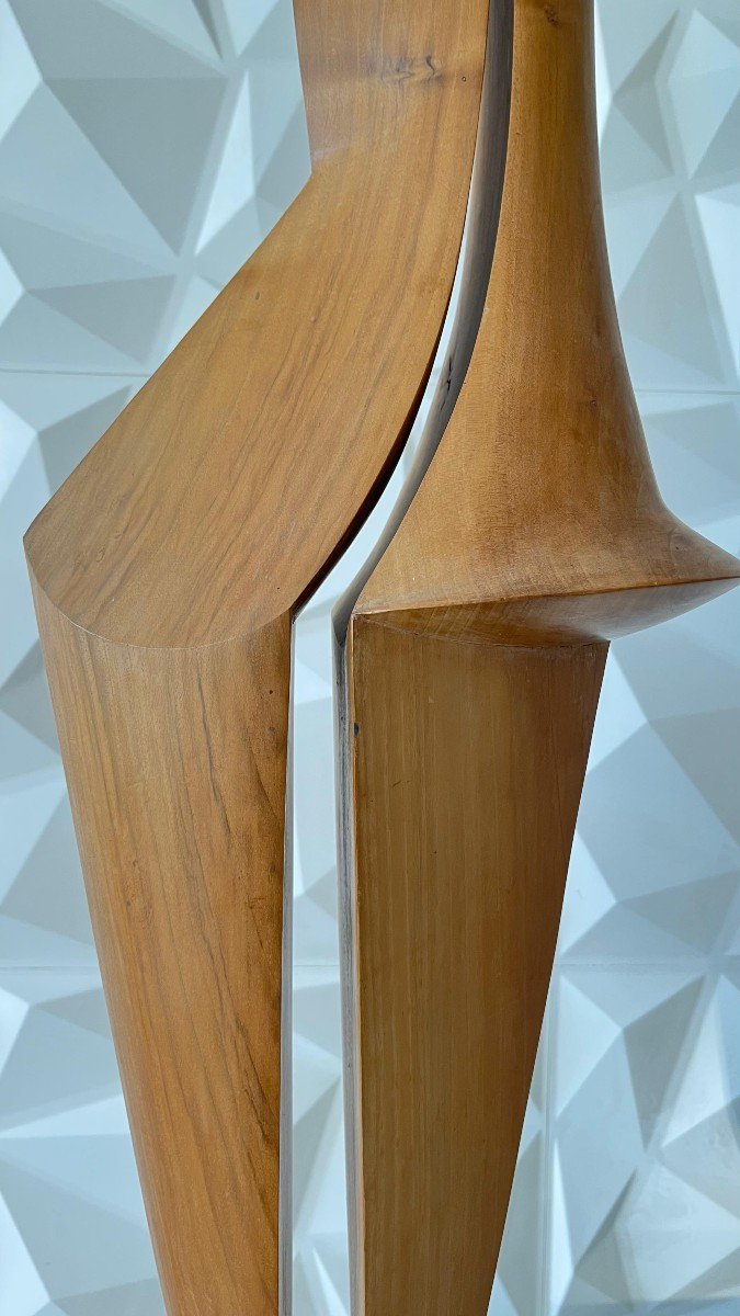 Pellan. Walnut Sculpture "silhouette". 104 Cm (112.5 With The Base)-photo-4