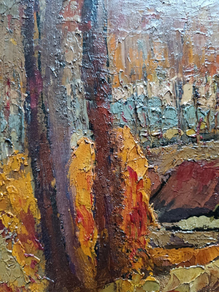 Jean Vervisch. Oil On Cardboard "the Cabin In The Woods" 40 X 29.8 Cm-photo-4