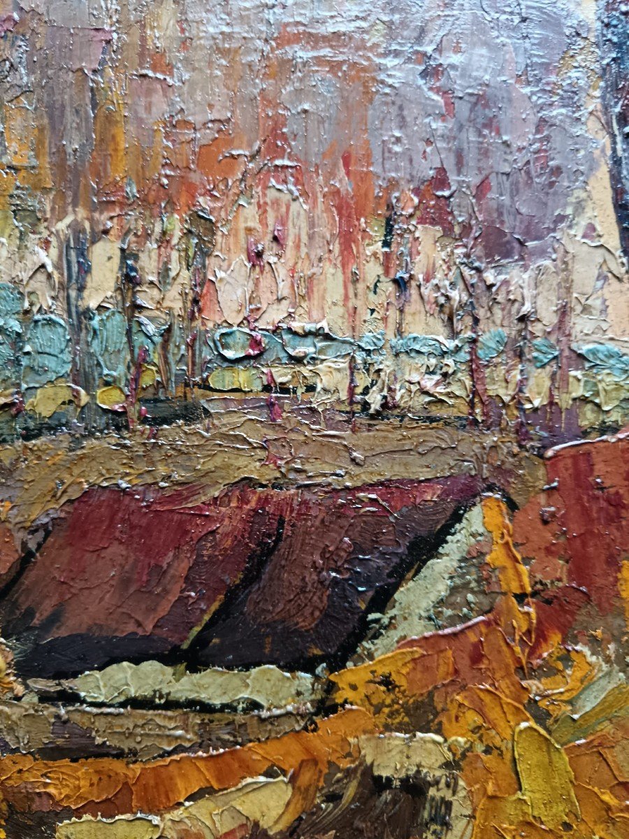 Jean Vervisch. Oil On Cardboard "the Cabin In The Woods" 40 X 29.8 Cm-photo-2