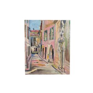 Eugène Touchkanoff. Huile Sur Toile "rue d'Antibes" 46 X 38 Cm