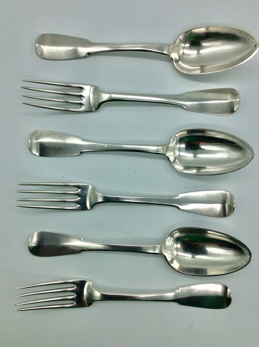 3 Silver Cutlery, Paris 1787.-photo-2