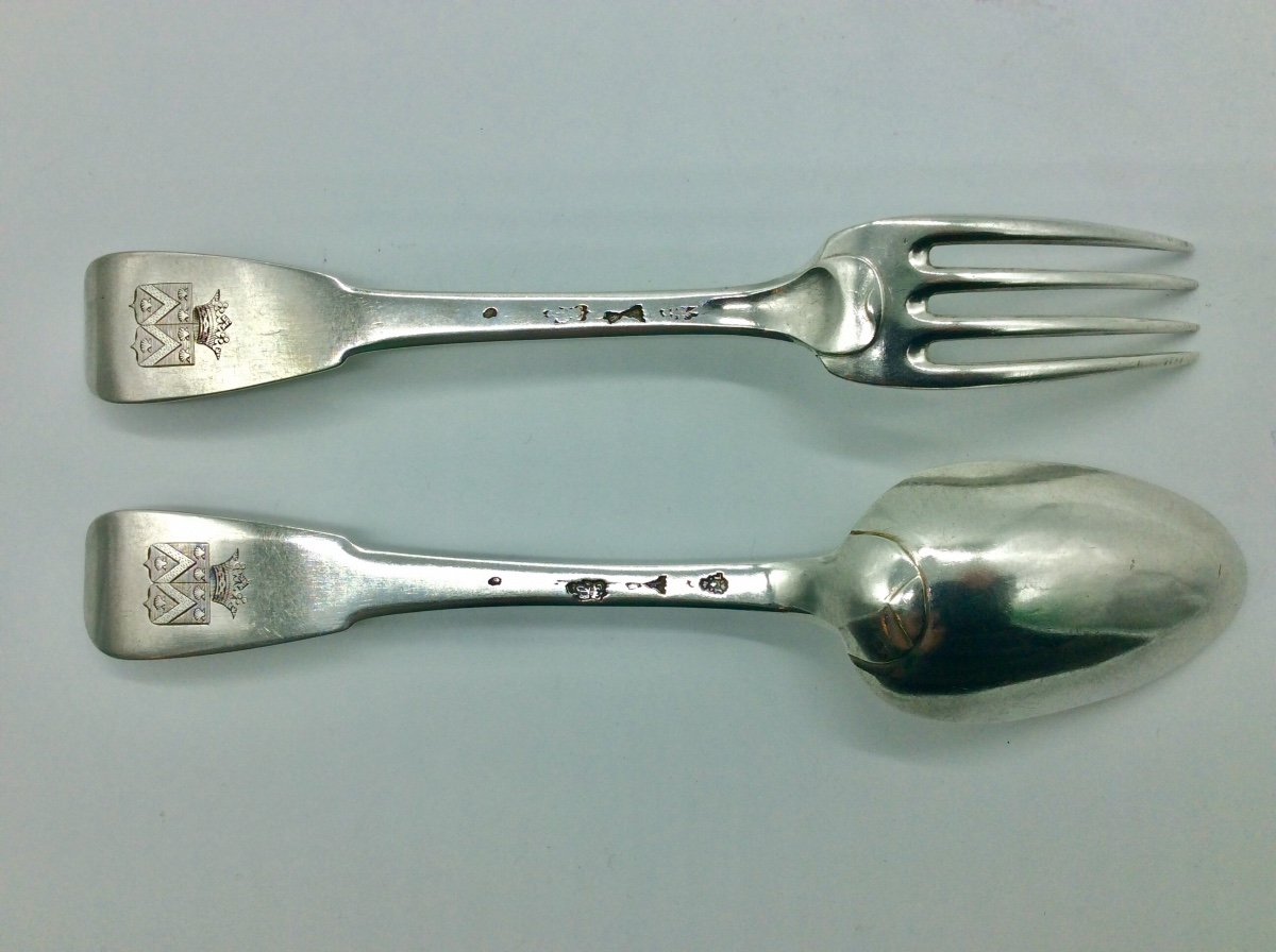 3 Silver Cutlery, Paris 1787.-photo-3