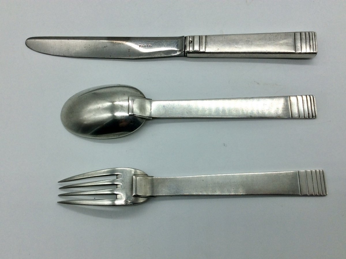 Art Deco Silver Cutlery And Knife.-photo-3